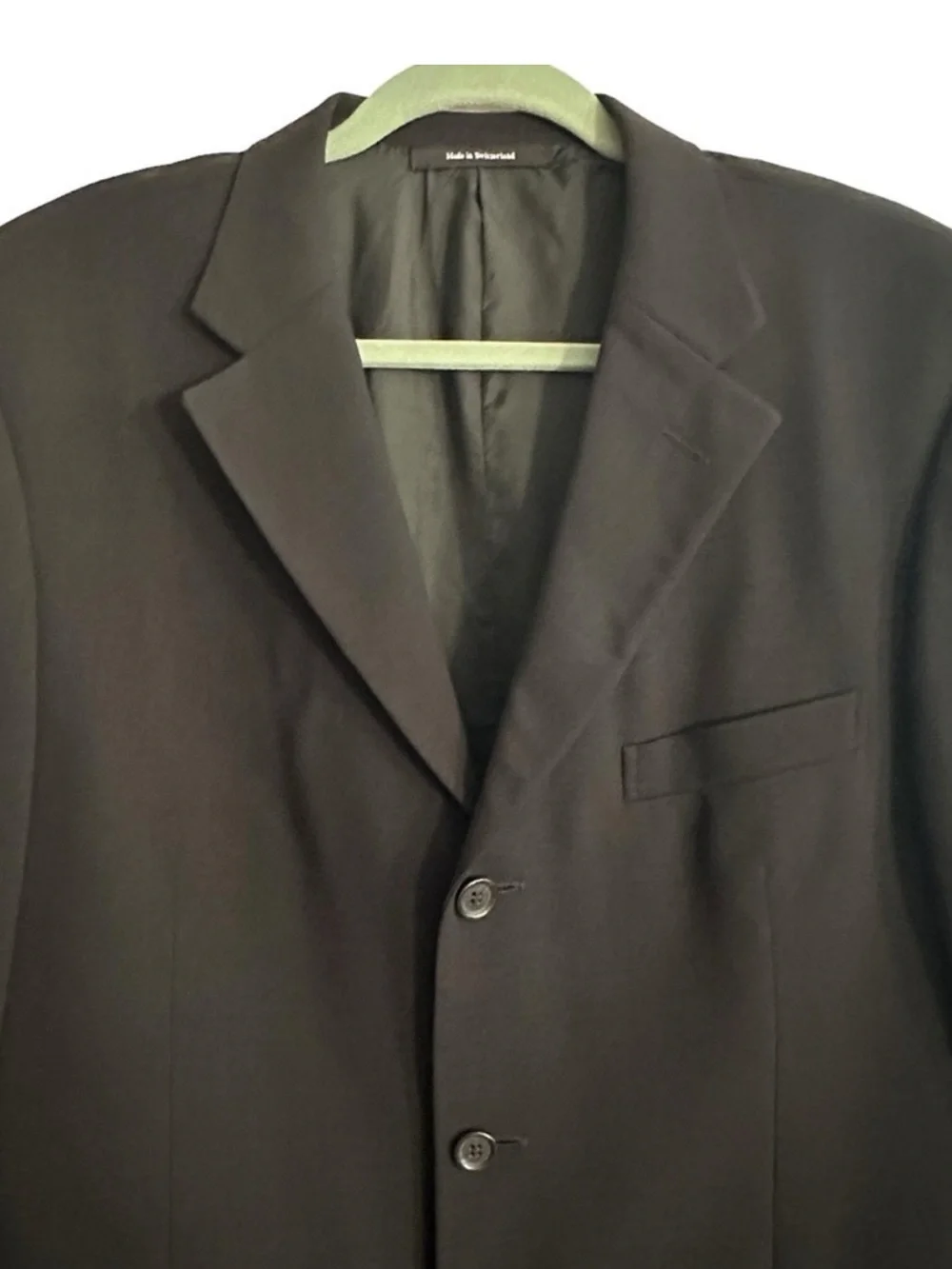 ERMENEGILDO ZEGNA WOOL CLASSIC BLACK BLAZER SIZE 44